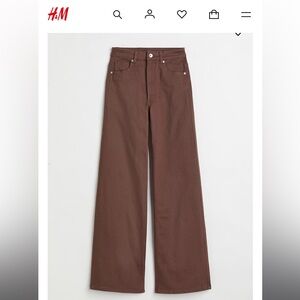 H&M brown wide legged pants